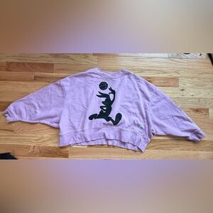 Purple space Jam Sweatshirt with Black Graphic